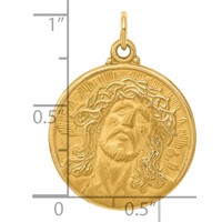 14K Yellow Gold Jesus Medal Pendant view 3