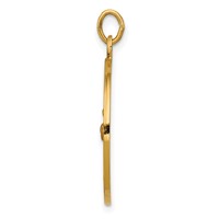 14K Yellow Gold Polished and Satin Solid St Francis Medal Round Pendant view 2