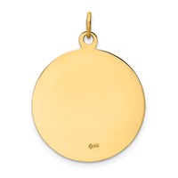 14K Yellow Gold Polished and Satin Solid St Francis Medal Round Pendant view 4