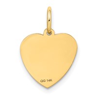14K Yellow Gold #1 Granddaughter 14mm Engravable Heart Charm view 4