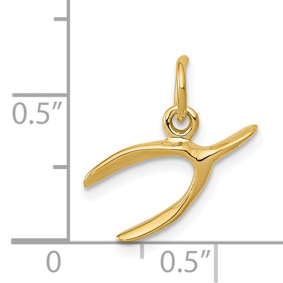 14k Wishbone Charm