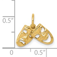 14K Yellow Gold Comedy Tragedy 2-Piece Charm view 3