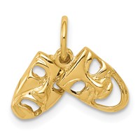 14K Yellow Gold Comedy Tragedy 2-Piece Charm view 1