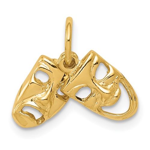 14K Yellow Gold Comedy Tragedy 2-Piece Charm