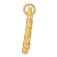 14K 3-D Polished Flute Charm view 2
