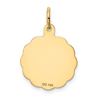 14K Yellow Gold Graduation Day Charm with Cap 16mm Engravable Disc view 4