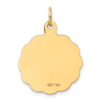 14K Yellow Gold Graduation Day Charm with Cap 20mm Engravable Disc view 4