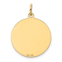 14K Yellow Gold Beagle 20mm Engravable Disc Dog Charm view 4