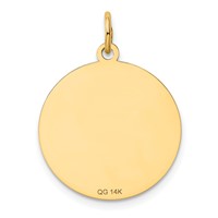 14K Yellow Gold Dachshund 20mm Engravable Disc Dog Charm view 4
