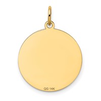 14K Yellow Gold German Shepherd 20mm Engravable Disc Dog Charm view 4