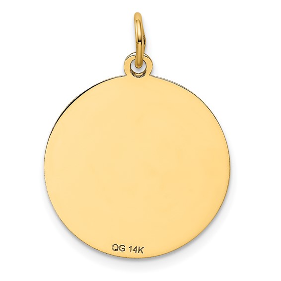 14k POODLE 20mm Engravable Disc Dog Charm