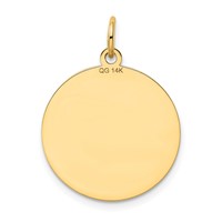 14K Yellow Gold Shetland SHEEP20mm Engravable Disc Dog Charm view 4