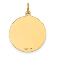 14K Yellow Gold Yorkshire Terrier 20mm Engravable Disc Dog Charm view 4