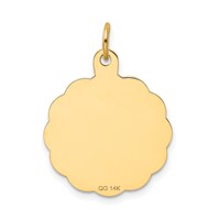 14K Yellow Gold Swimming 19mm Engravable Disc Charm view 4