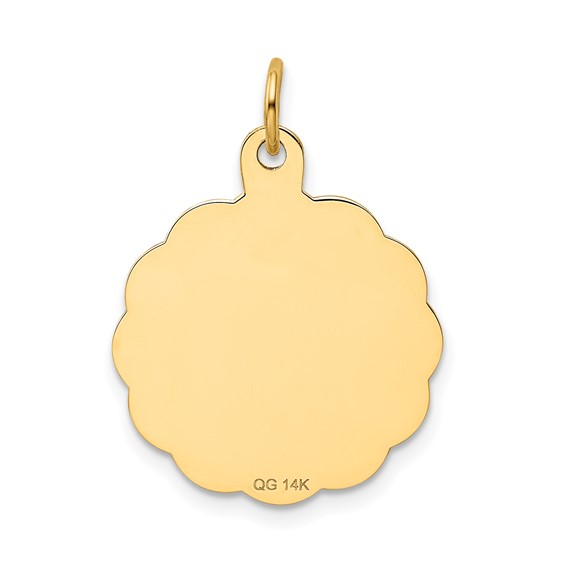 14k SWIMMING 19mm Engravable Disc Charm