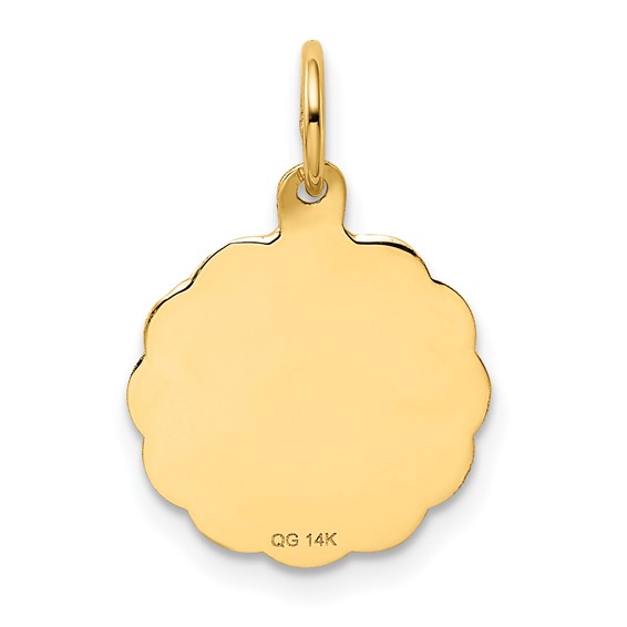 14K Wedding Bells 14mm Engravable Disc Charm