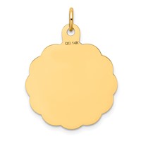 14K Yellow Gold Wedding Bells 23mm Engravable Disc Charm view 4