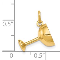 14K 3-D Champagne Glass Charm view 3