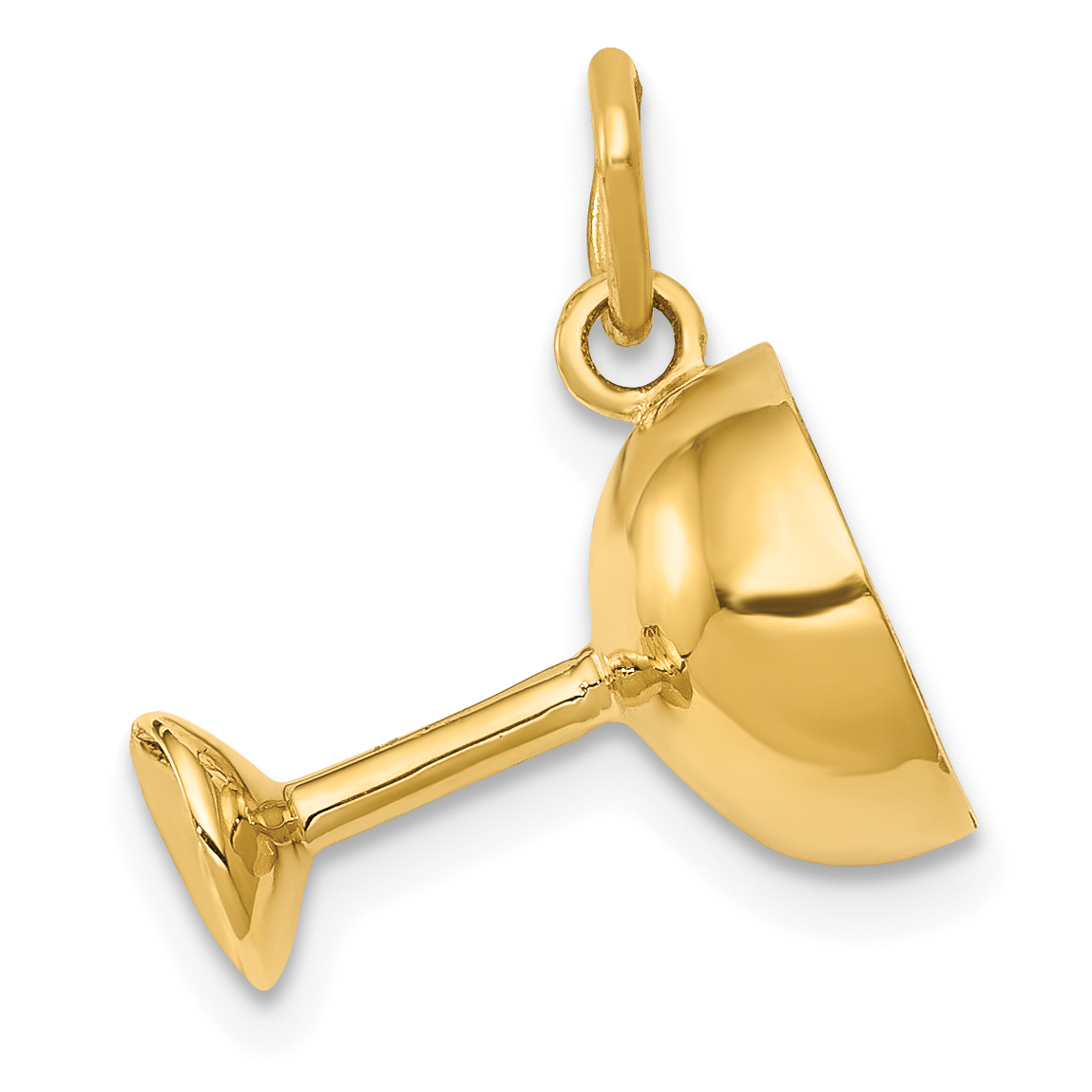 14k 3D Champagne Glass Charm (XAC482)