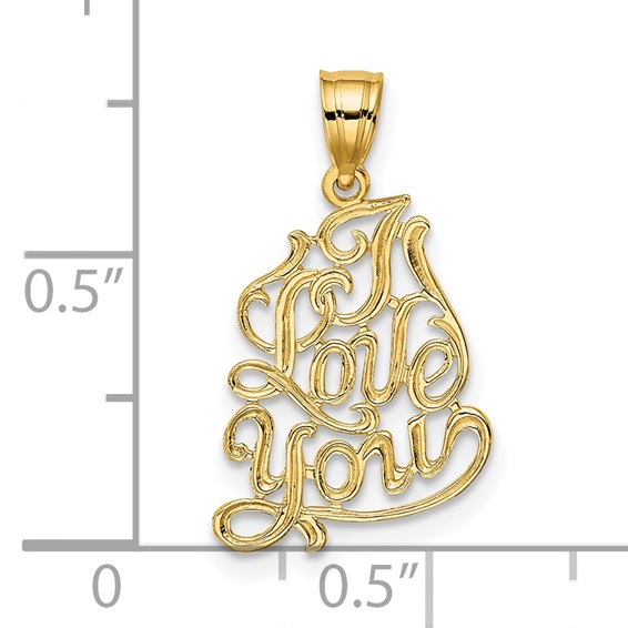 14K I LOVE YOU Script Charm