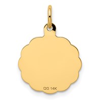 14K Yellow Gold You Are Always in MY Heart Engravable Disc Charm view 4