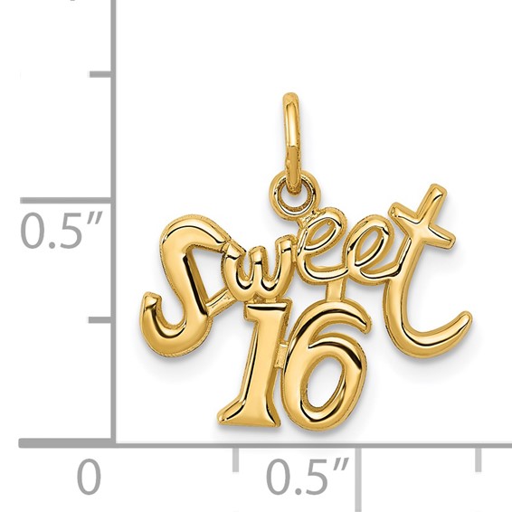 14k SWEET 16 Charm