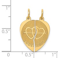 14K Yellow Gold 2-Piece I Love You Charm view 3