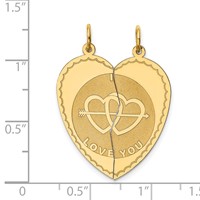 14K Yellow Gold 2-Piece I Love You Charm view 3