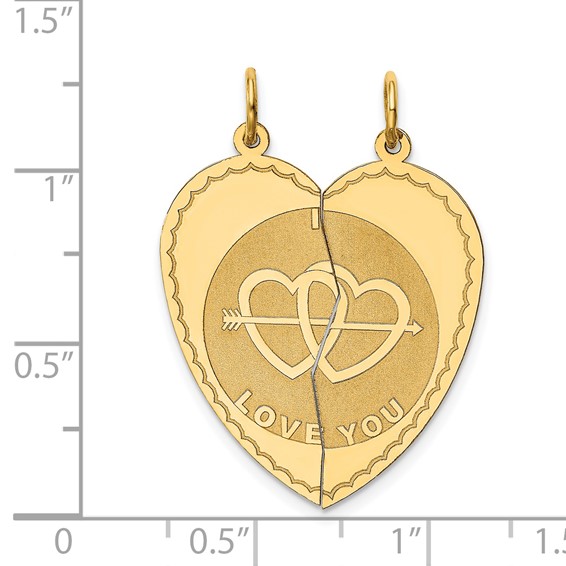 14k 2-Piece I LOVE YOU Charm