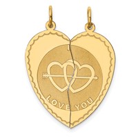 14K Yellow Gold 2-Piece I Love You Charm view 1