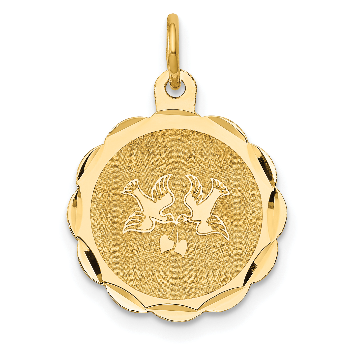 14k Love Birds Disc Charm (XAC514)