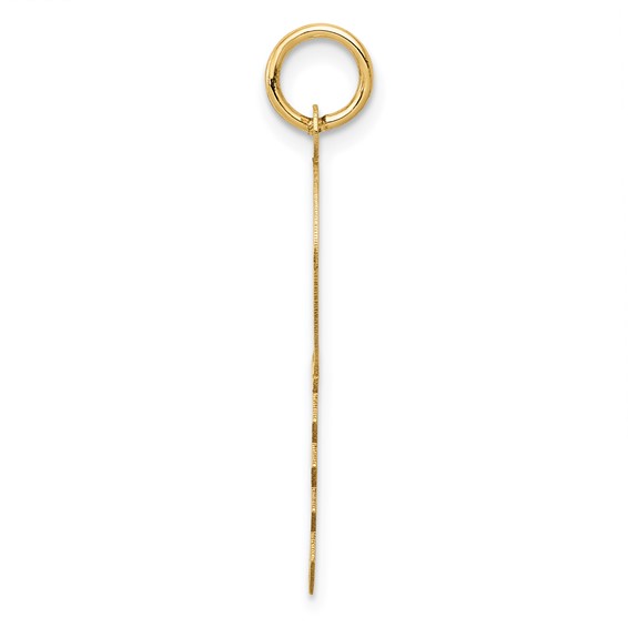 14K Polished and Satin Hearts Flat Key Charm