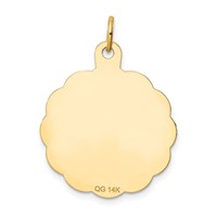 14K Yellow Gold a Date to Remember 23mm Engravable Disc Charm view 4