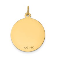 14K Yellow Gold a Date to Remember 19mm Engravable Disc Charm view 4