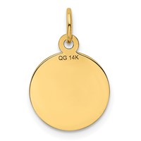 14K Yellow Gold Happy Anniversary 13mm Engravable Disc Charm view 4
