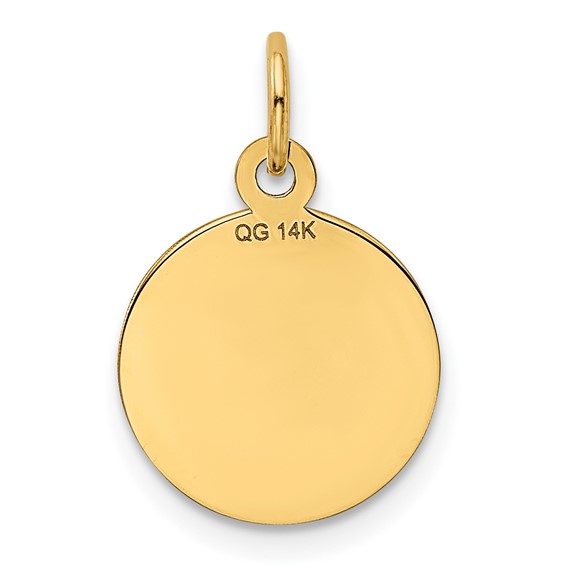 14K HAPPY ANNIVERSARY 13mm Engravable Disc Charm