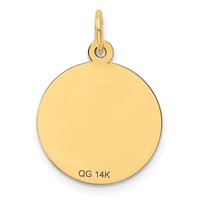 14K Yellow Gold Happy Anniversary Charm with Banner 16mm Engravable Disc view 4