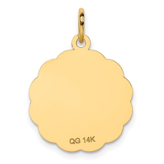 14K HAPPY ANNIVERSARY with Bells 18mm Engravable Disc Charm