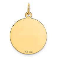 14K Yellow Gold Happy Anniversary Charm with Hearts 20mm Engravable Disc view 4