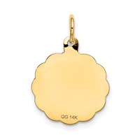 14K Yellow Gold 10th Anniversary 16mm Engravable Disc Charm view 4