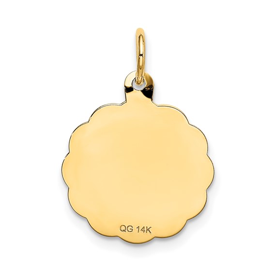14K 10th ANNIVERSARY 16mm Engravable Disc Charm