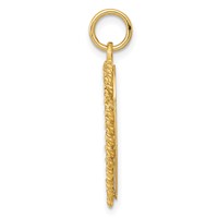 14K Yellow Gold 10th Anniversary 19mm Engravable Rope-Edge Heart Charm view 2