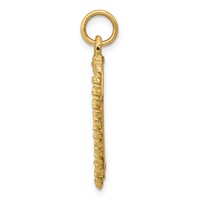14K 20th Anniversary 19mm Engravable Rope-Edge Heart Charm view 2