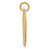 14K Yellow Gold 50th Anniversary 19mm Engravable Rope-Edge Heart Charm view 2