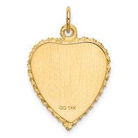 14K Yellow Gold 50th Anniversary 19mm Engravable Rope-Edge Heart Charm view 4