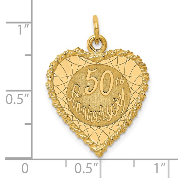Gold Happy 50th Anniversary Charm