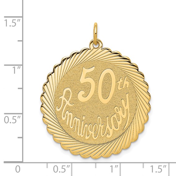 14K 50th ANNIVERSARY 29mm Engravable Disc Charm