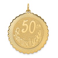 14K Yellow Gold 50th Anniversary 29mm Engravable Disc Charm view 1