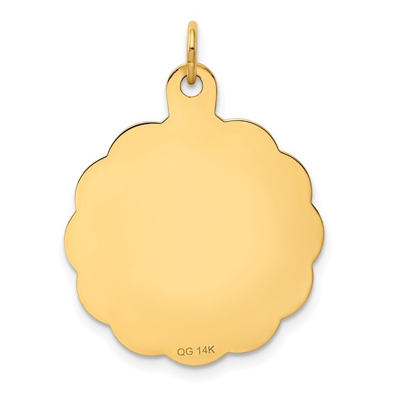 14K HAPPY ANNIVERSARY with Hearts 23mm Engravable Disc Charm