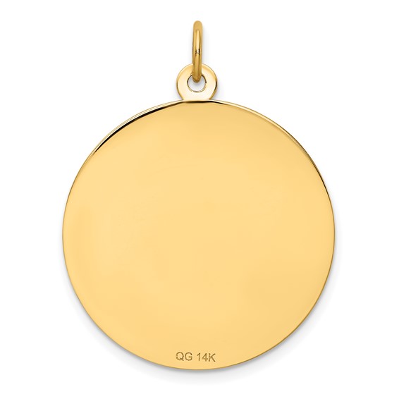 14K HAPPY ANNIVERSARY Blue and Red CZ with Bells 25mm Engravable Disc Charm